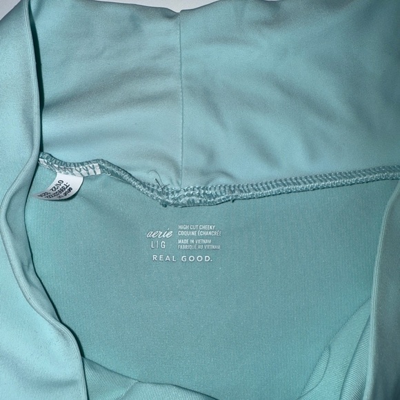 Women's High-Waisted Swim Bottom - Light Blue - Picture 3 of 4